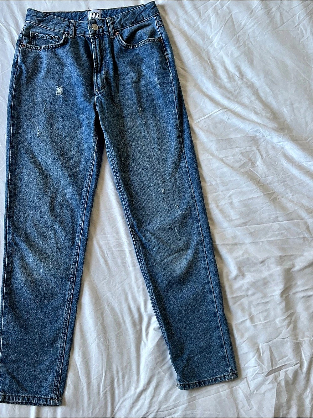 BDG Straight Leg Distressed Jeans in Blue - 27” Waist